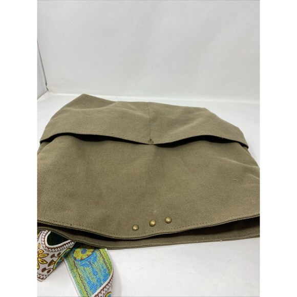 Pretty Simple Large Army Green Canvas Cross Body Tote Guitar Strap Bag - Picture 8 of 9